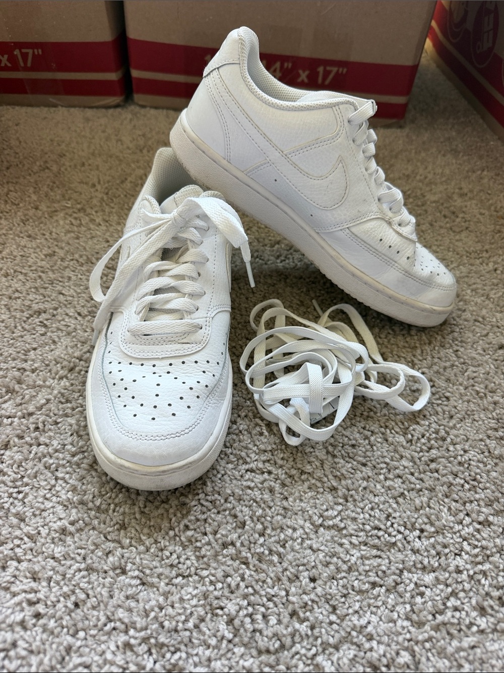 Nike Women's White Low-Top Leather Sneakers